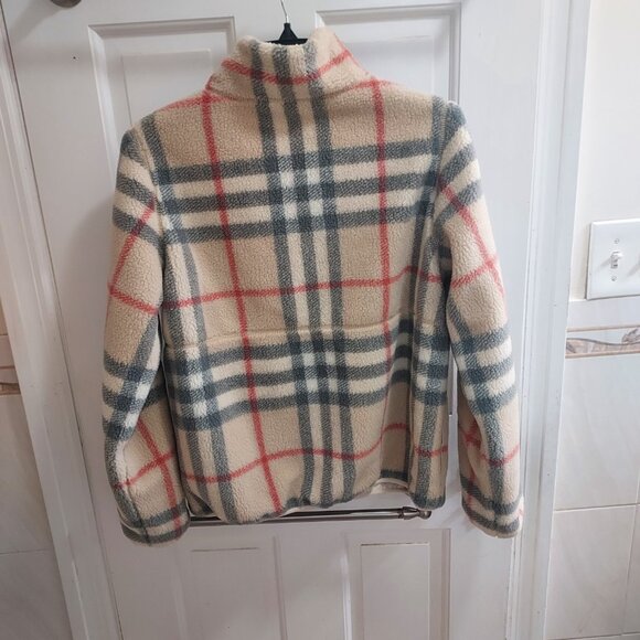 Burberry Beige Check Fleece Jacket - Picture 8 of 9